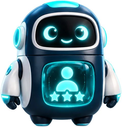 Robô iSol Assist com crachá de tarefa